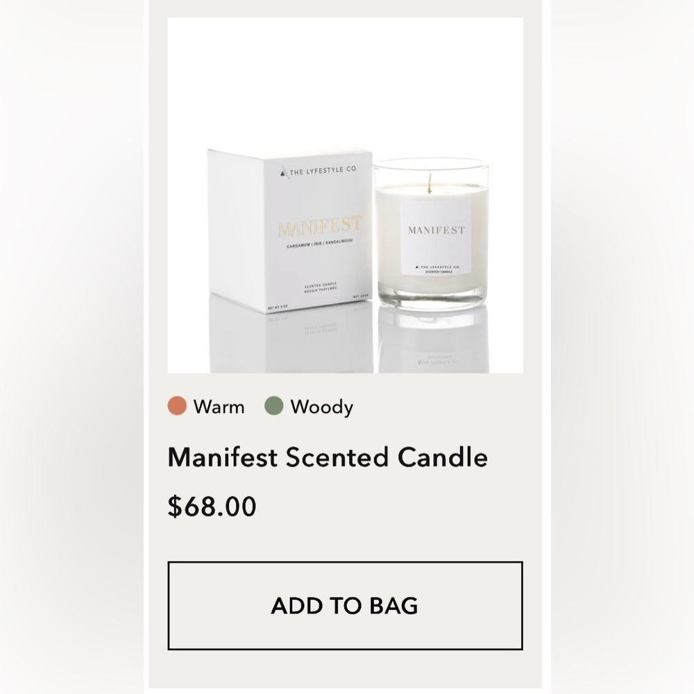 THE LYFESTYLE CO.  Manifest Scented Candle 8oz. - Picture 2 of 4